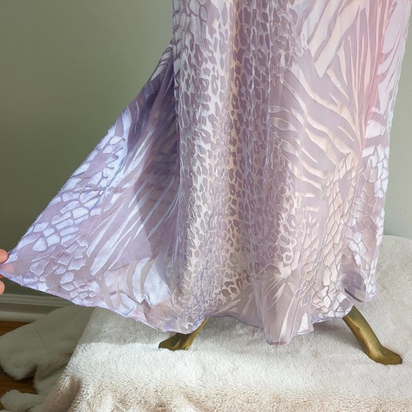 Elegant light pink lavender purple ombre silk maxi gown - Picture 11 of 16